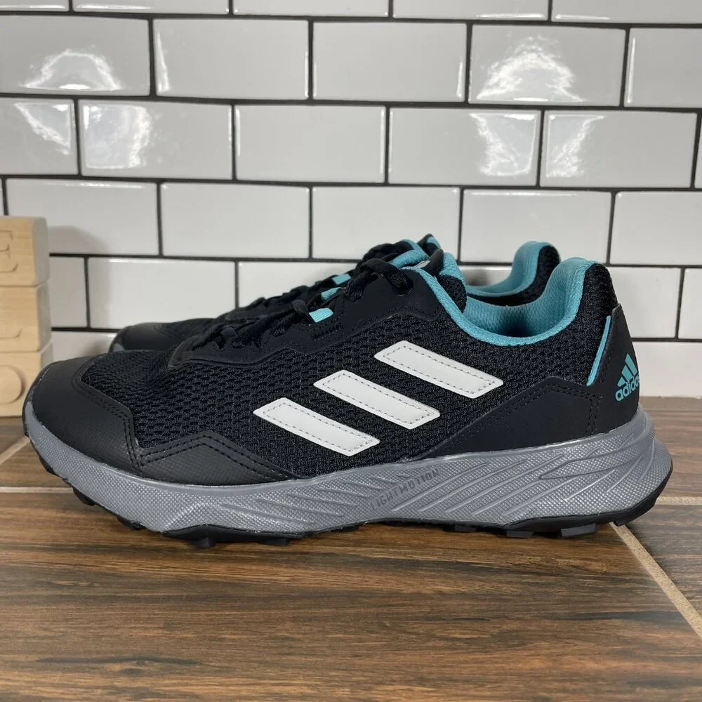 adidas Tracefinder Womens Size 8.5 Trail Running Shoes Black Gray Mint Sneaker